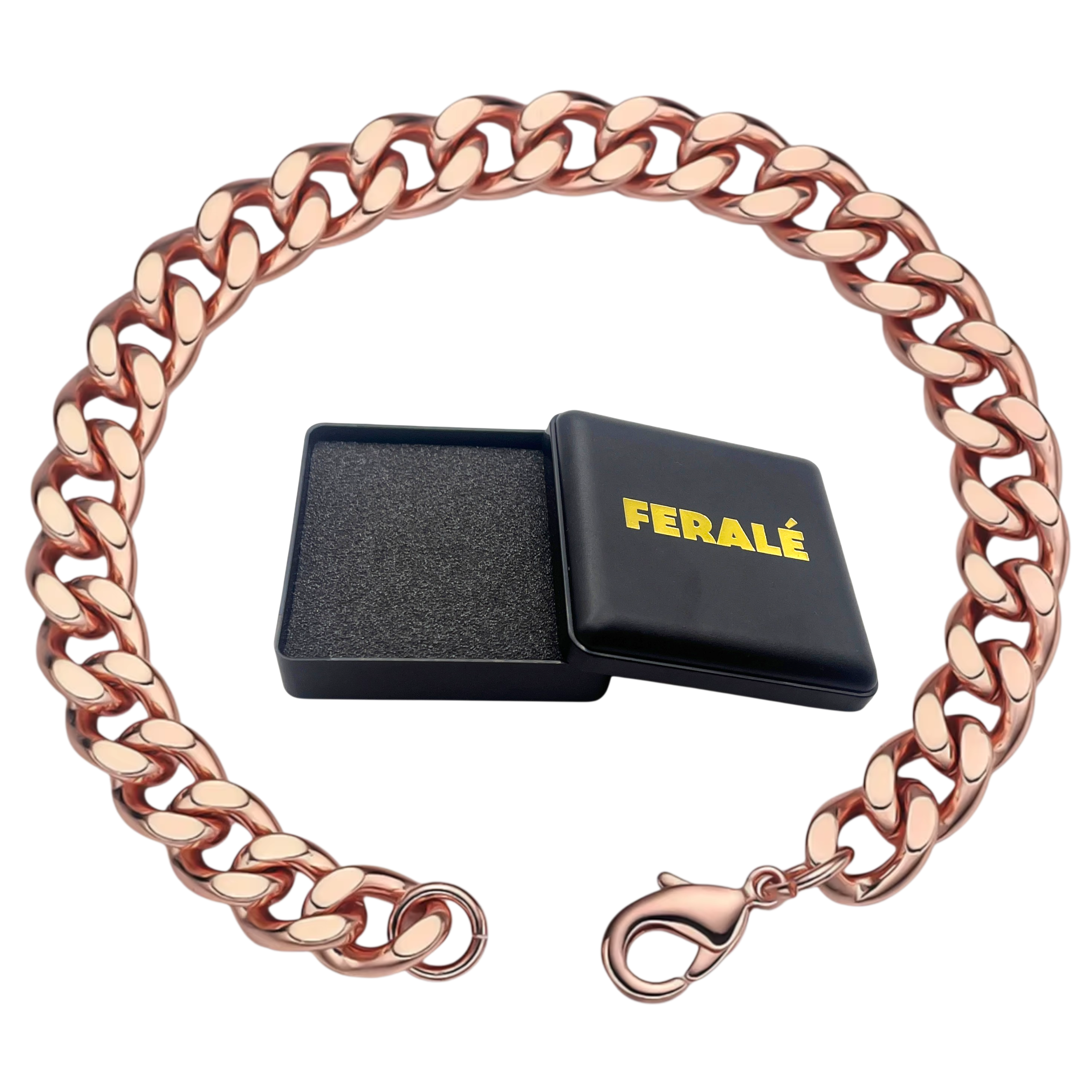 Bransoletka Miedziana Cuban Link z Litej Miedzi 99,9% | Damska i Męska | 5–12 mm