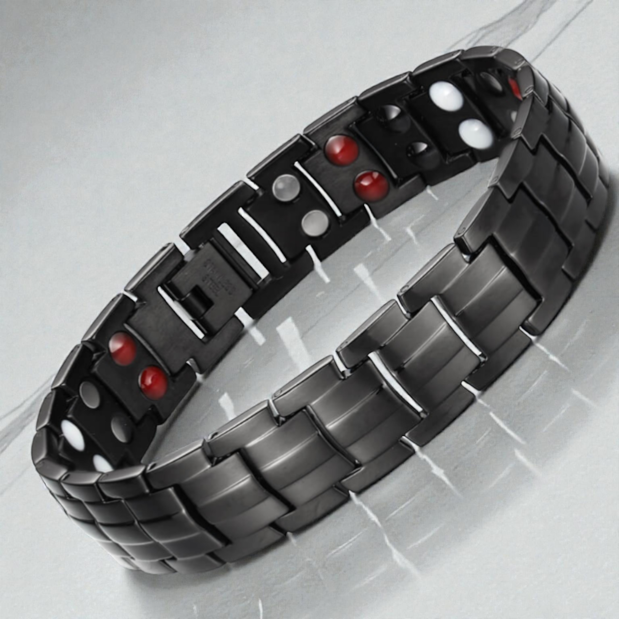 Bransoletka Męska Z Magnesami Zdrowotna Stal Nierdzewna