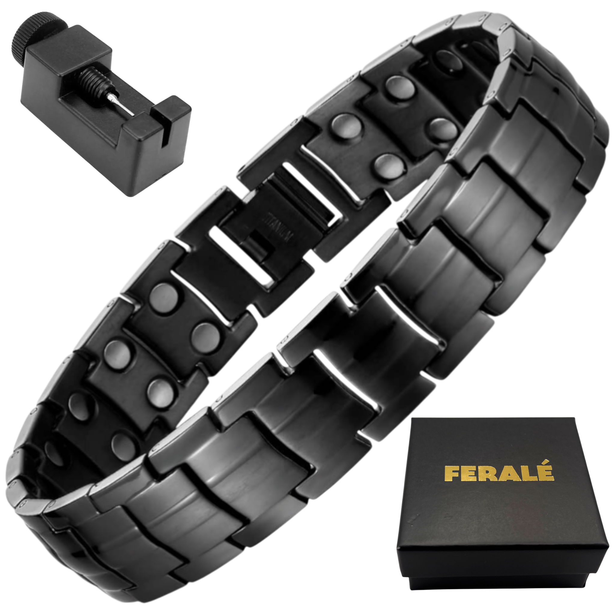 Bransoletka Męska Tytanowa Z Magnesami Zdrowotna