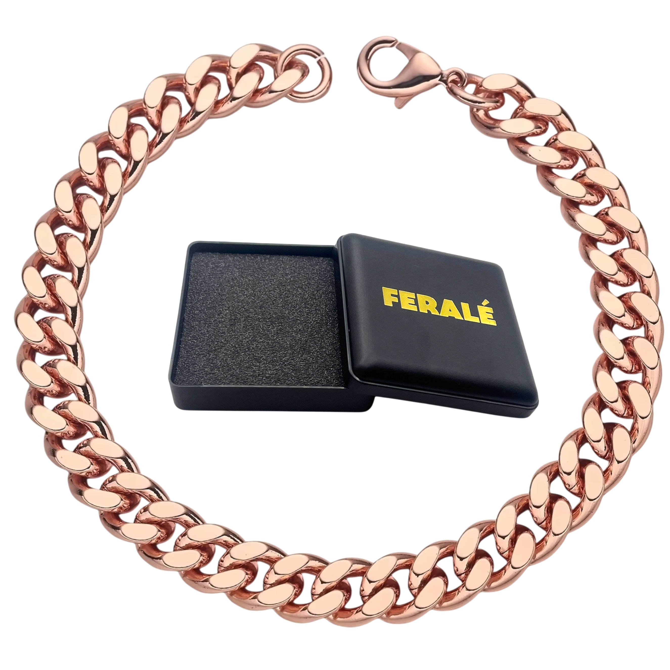Bransoletka Miedziana Cuban Link z Litej Miedzi 99,9% | Damska i Męska | 5–12 mm