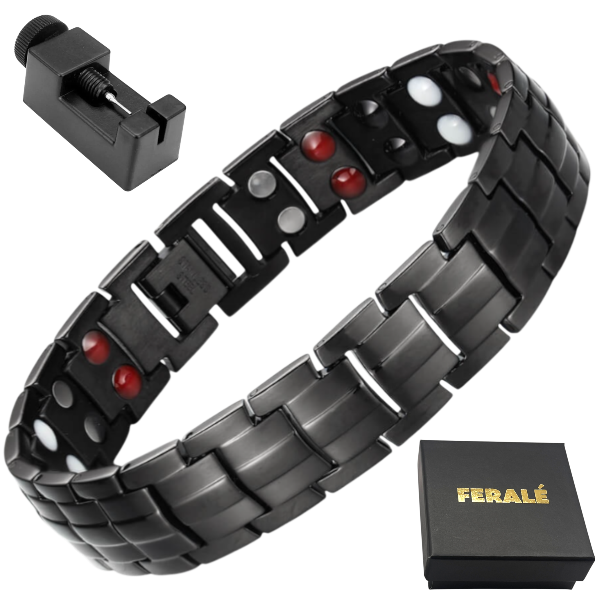 Bransoletka Męska Z Magnesami Zdrowotna Stal Nierdzewna